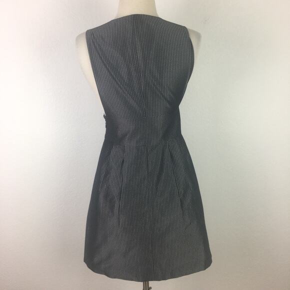 Theory Gray & Silver V Neck Fit & Flare   Dress  2 - Picture 4 of 7